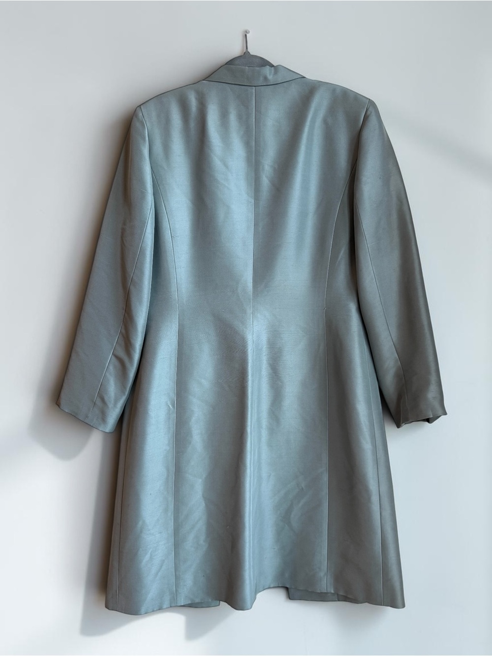 Talbots Petites 100% Pure Silk Longline Open Front Duster Blazer | 12P - Picture 10 of 11